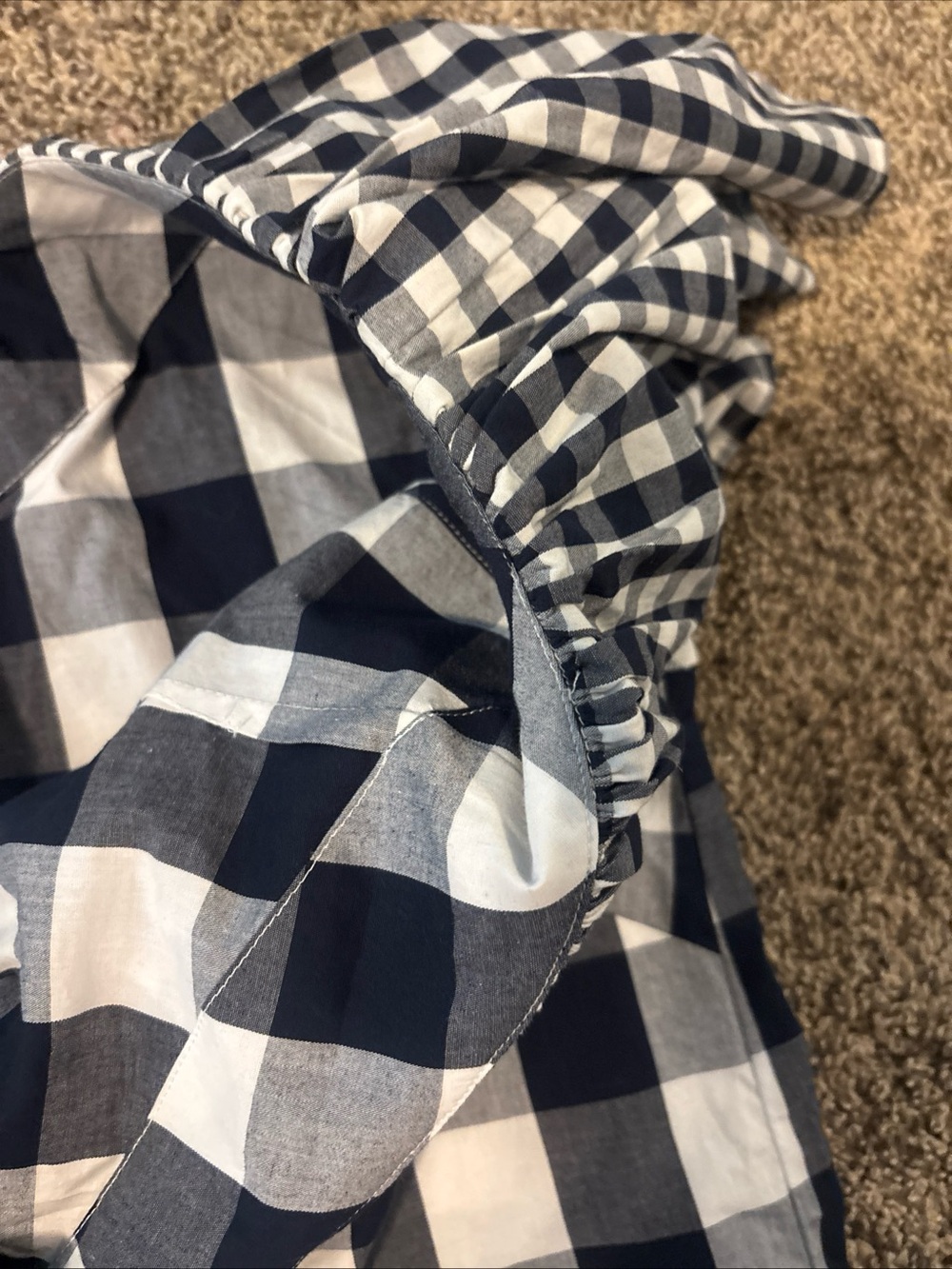 NWT J. Crew Gingham One Shoulder Blouse - Picture 4 of 7